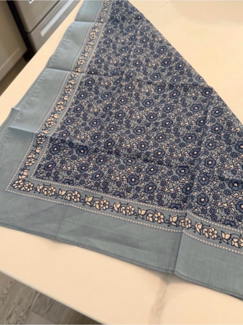 Sezane Gaston Floral Scarf Kerrala Bleu